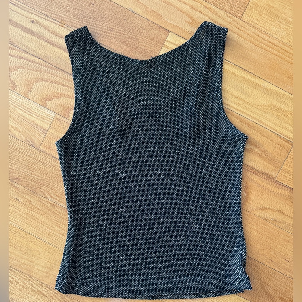 Vintage Metallic Knit Sleeveless Top